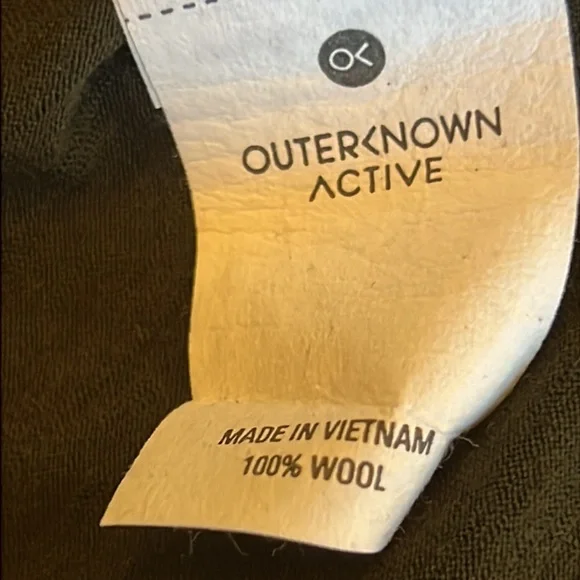 Outerknown Active Green Long Sleeve Wool Top Men's Size XL NWT